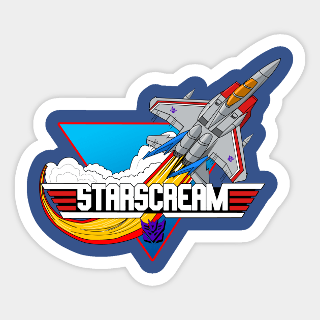 Starscream Retro Jet Sticker by Rodimus Primal